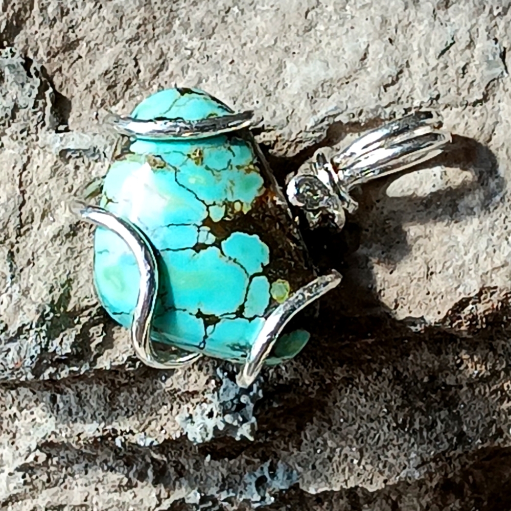 Turquoise Pendant Sterling Silver - Picture 7 of 12